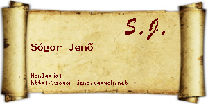 Sógor Jenő névjegykártya